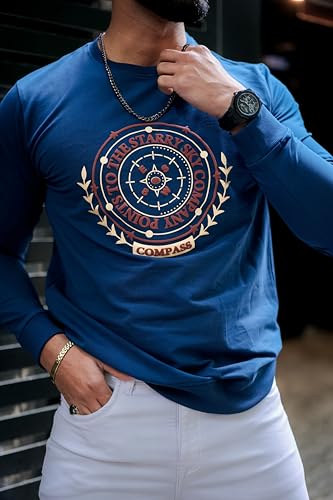 Image of Royaltail Men's Cotton Regular Fit Full Sleeves Pullover Printed Sweatshirts