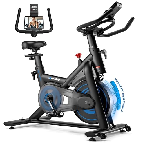 Wenoker Stationary Exercise Bike for Home Gym – Bluetooth App Compatible Indoor Cycling Bike with...