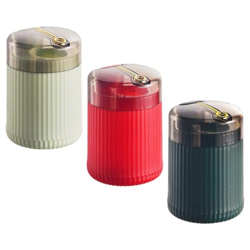 Mikinona 3pcs Toothpick Holder Toothpick Dispenser Cotton Swabs Holder Tooth Pick Case Toothpick Container Picks Dispenser Toothpick Organizer Toothpick Jar Toothpicks Case Sticks Holder Pp