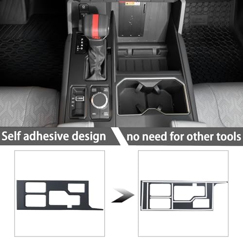 JDMCAR Center Control Gear Shift Panel Trim Cover Compatible with Toyota Tundra/Sequoia 2022 2023, ABS Gear Shift Control Anti-Scratch Panel Decorative Sticker Trim Frame Interior Accessories (Black)