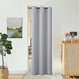 BGment Light Grey Door Curtain 80 Inch Length for Doorway, Bedroom Closet Curtain, Privacy Thermal Insulated Blackout Grommet Room Divider for Room Separation, 1 Panel, 42 Inch Wide