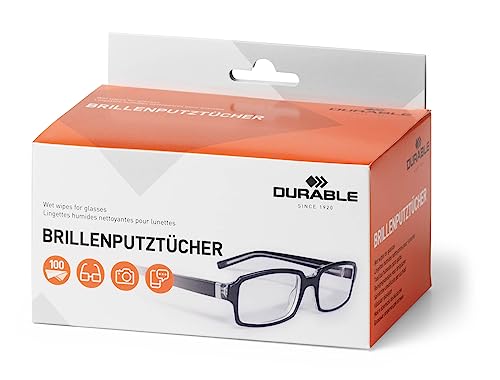 Durable Lingettes pour Lunettes Lingettes nettoyantes pour lunettes Blanc Lot de 100