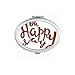 Oh Happy Day Quote Handwrite Style Mirror Oval Portable Hand Pocket Makeup