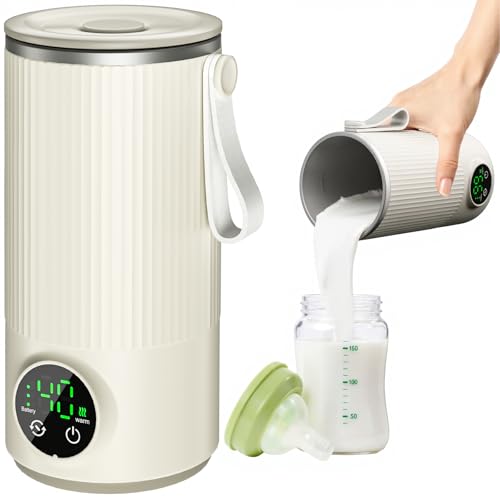 Image of Portable Bottle Warmer for Travel,12 oz Baby Bottle Warmer,Built-in Mixer,Fast & Even Heating Formula to Keep Nutrient,Defrost,Leakproof,Accurate Temp Control,Keep Warm for a Long Time,Gift