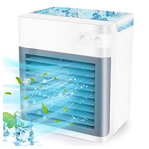Portable Air Conditioner, Rechargeable Personal Evaporative Air Cooler Fan with 3 Speeds 7 Colors for Home, Office and Room, Air Conditioner