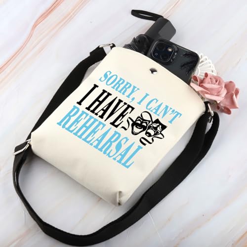 BDPWSS Sorry I Can't I Have Rehearsal Theater Tech Week Gift Drama Comedy Tragedy Masks Theater Drama Lover Crossbody Bag4