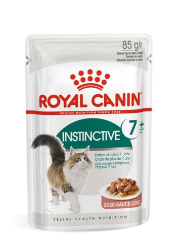 ROYAL CANIN INSTINCTIVE 7+ in Soße | 12 x 85 g | Alleinfuttermittel für ältere Katzen ab 7 Jahren | Zur Unterstützung der Vitalität | Instinktiv bevorzugtes Nährstoffprofil