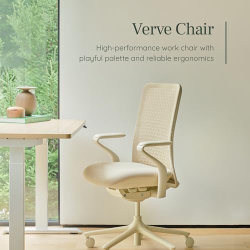 Image of Branch Verve Chair, High Performance Executive Office Chair | Contoured Back and Adjustable Lumbar Support, High Density Foam Cushion and 3D Knit Back, Fits 5' to 6', Up to 275 lbs, Lunar