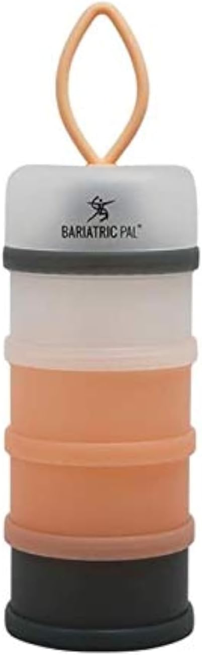 4 Compartment Detachable, Stackable, and Portion Controlled Food & Powder Storage Containers (Pink-Gray)