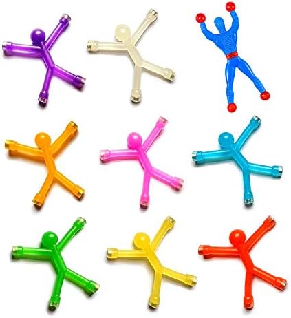 Refrigerator Magnets, Mini Man Fridge Magnets, Rubber Magnet Magnetic for Kids and Adults Office Fun Decoration Desk, with 1 Sticky Men Wall Climber (Random Color) (9)