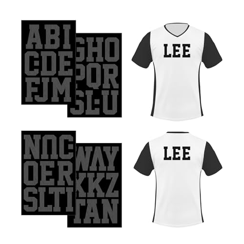 S.E.I 40 Pieces Iron-On Letters: 3 Inch Sport Iron-On Letters for Clothing, Flock Letters for Jerseys, Uniforms, & T-Shirts (Sport Flock, Black)