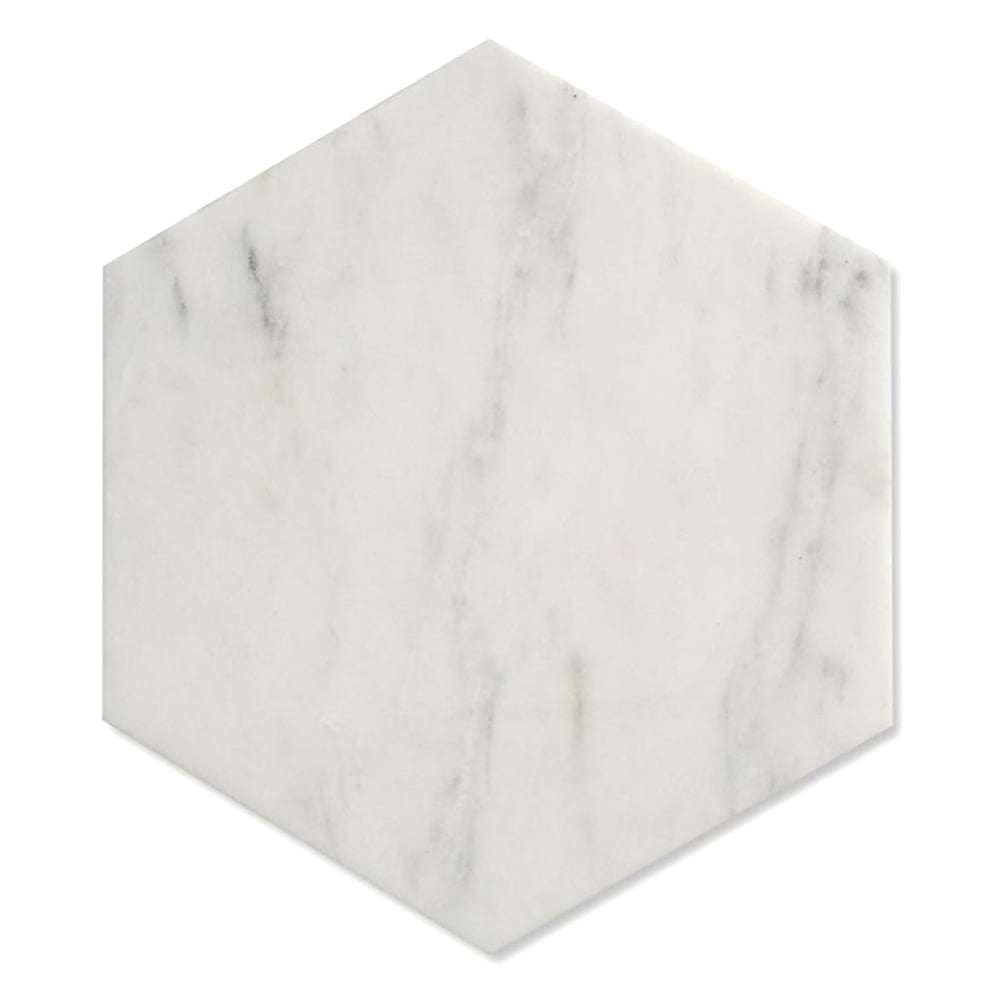 Carrelage hexagonal marbre blanc mat CARRARA haut de gamme pour intérieur