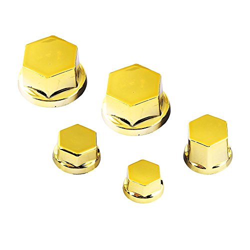 Image of Screw, 30Pcs Motorcycle Motorbike Screw Nut Cover Decoration for (Gold)