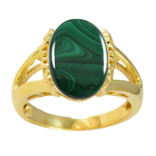 Image of 55Carat Choose Your Color Genuine Stone Ring 18K Gold Plated Oval Handmade Jewellery for Gift Sizes 4-13