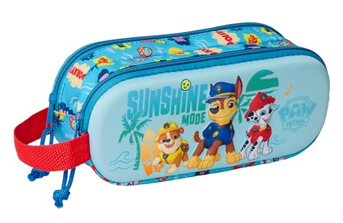 safta PAW PATROL 3D - Astuccio doppio 3D, astuccio per bambini, ideale per bambini in età scolastica, comodo e versatile, qualità e resistenza, 21 x 6 x 8 cm, blu, M, Casual
