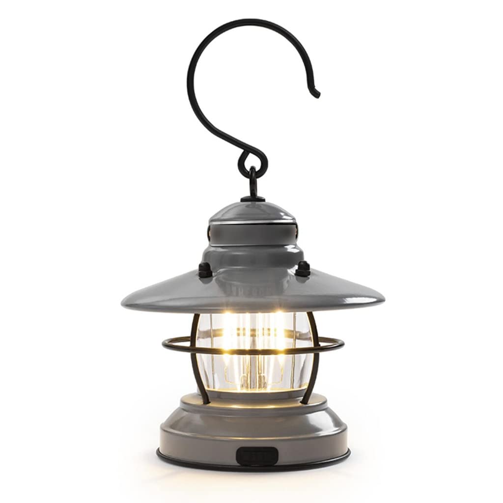Outdoor Retro Camping Lampe, Camping Hängende Zelt, Schmiedeeisen, wasserdicht, tragbare Lampe sitzender kleiner Kronleuchter (grau)