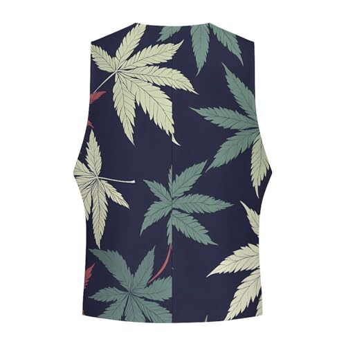Weed Leaves Pattern Formal Suit Vest for Men Waistcoat Printing Business Casual Dress for Tuxedo4
