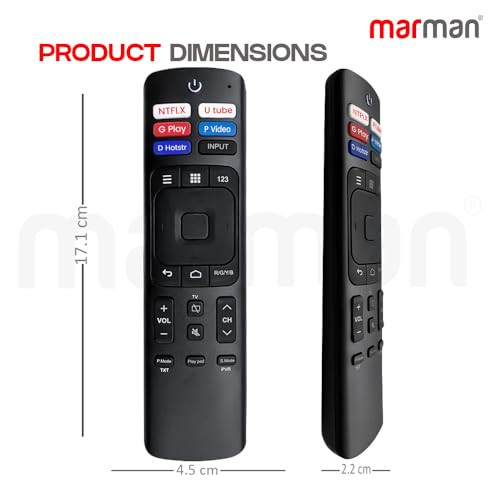 Image of marman Compatible with Hisense Tv - Remote Control for Smart TV Suitable for LCD LED 4k Full HD Original Model ERF3R69H Without Voice Function and No Google Assistant with Streaming App's