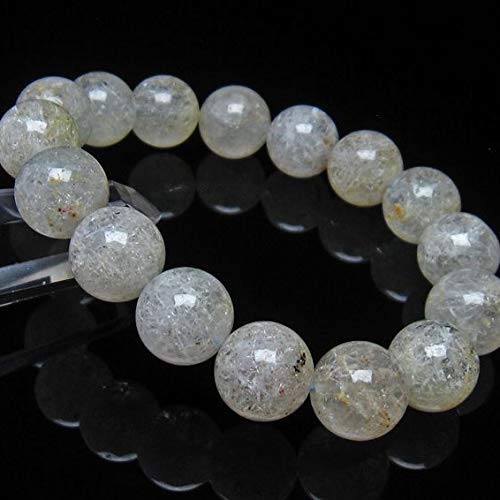 【東昇天然石】ホワイトガーデンファントムクォーツ ブレスレット 13mm 111-9369