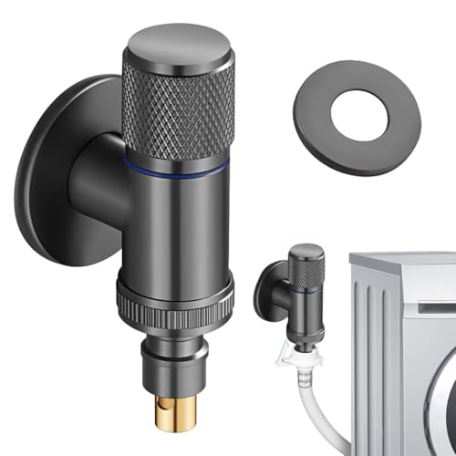 Image of Washing Machine Faucet, Water Spigot with Hose Handle, Washing Machine Tap Dishwasher Angle Valve Laundry Tap(Grey)