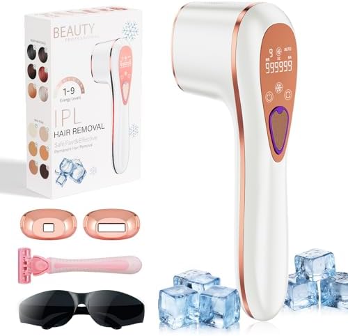 IPL Laser Epilator with Cooling Function, 3 in 1 HR/RA/SC IPL Pul...