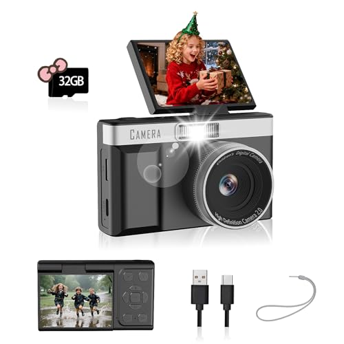 Fotocamera bambini 1080P con schermo 180° e 32GB