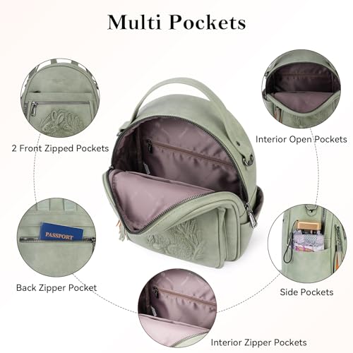 Image of Mini Backpack Purse for Women,Vegan Leather Small Backpack for Daily | Embossed Lightweight Water-Resistance Travel Mini Fashion Daypack Bag,Ladies Casual Backpack Purse Gift Choice for Women