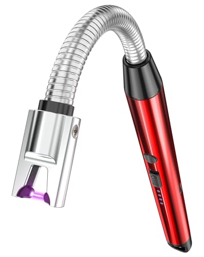 MIIVII Lichtbogen Feuerzeug, Elektrisch Stabfeuerzeug USB Aufladbar Kerzenanzünder, Langes Flexibles Schlauchdesign, Winddichtes Plasma Feuerzeuge für Kerzen, Camping, Gasherd (rot) MIIVII Lichtbogen Feuerzeug, Elektrisch Stabfeuerzeug USB Aufladbar Kerzenanzünder, Langes Flexibles Schlauchdesign, Winddichtes Plasma Feuerzeuge für Kerzen, Camping, Gasherd (rot)