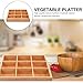 DOITOOL Wood Serving Tray Divided Serving Platter 9- Compartment Organizer Tray Wood Food Server Snack Candy Tray Sushi Platter for Party
