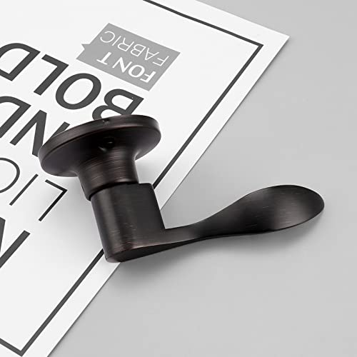 Gobekor 1 Pack Right-Handed Door Levers Dummy Closet French Door Handles Oil Rubbed Bronze Wave Interior Non-Turning Door Lever For Pantry #TOP4