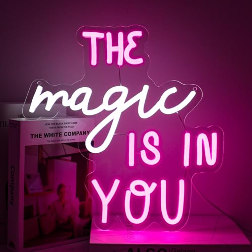Image of The Magic Is In You Neon Sign Led Neon Lights Neon Signs for Wall Decor Light Up Sign for Birthday Party Club Gift