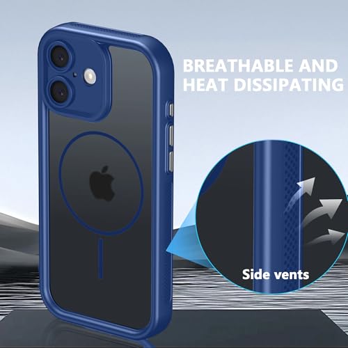 Image of Enflamo Back Cover Case for iPhone 16 Polycarbonate Matte | Ultra Hybrid | Lens Protection & Raised Edges (Blue)