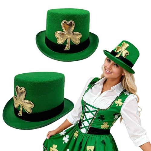 2026 Saint Patrick Style décontracté de la Saint-Patrick, adapté aux spectacles sur scène Parties : cylindre vert, vert, taille unique