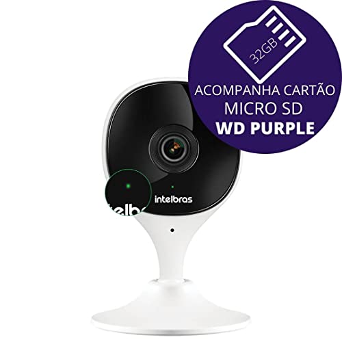 intelbras Câmera Ip Wi-fi Mibo Imx + Cartão 32gb WD, branco