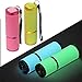 AHIER 9 LED Glow in Dark Flashlights, 4 Pack Rubber Coated Small Flashlights with Straps, Portable Handy Lights for Camping, Hiking, Indoor, Assorted Colors