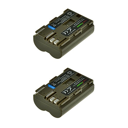 2 x Chili Power BP-511, BP-511 A (1700 mAh) Batterie pour Canon EOS 5D, 10D, 20D, 30D, 40D, 50D, 300D, D30, D60, Rebel, PowerShot G1, G2, G3, G5, G6, Pro 1, Pro 90, FV2 –  FV400, FVM1, FVM10, ZR10 –  ZR90