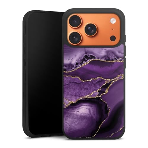 Coque silicone compatible iPhone 17 Pro Max étui souple marbre paillettes rose antichoc