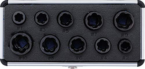 Kraftmann 20210 | Juego de llaves de vaso especiales / extractor | 10 mm (3/8