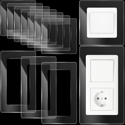 Hlimior 12 Stücke lichtschalter Schutz, 1.5mm wandschutz für lichtschalter, Tapetenschutz für Steckdose und Lichtschalter, Unterputz-Schalterprogramme, Steckdosenblende