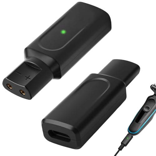 12V Shaver Charger Type-C Adapter Charging Bra-un Beard Trimmer Charger Converter for Braun Series 3 5 7 9 6 1 XT5 Electric Razor, Portable USB-C Shaver Charger Replacement (Cable Excluded)