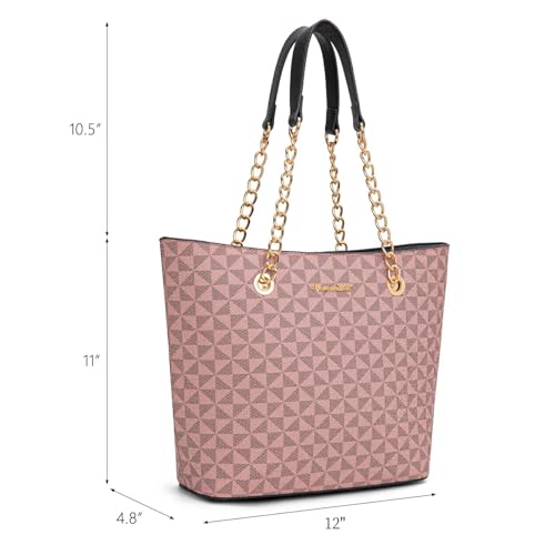 Image of Handbags for Women Chain Shoulder Vegan Leather Tote Bag Top Handle Handbag