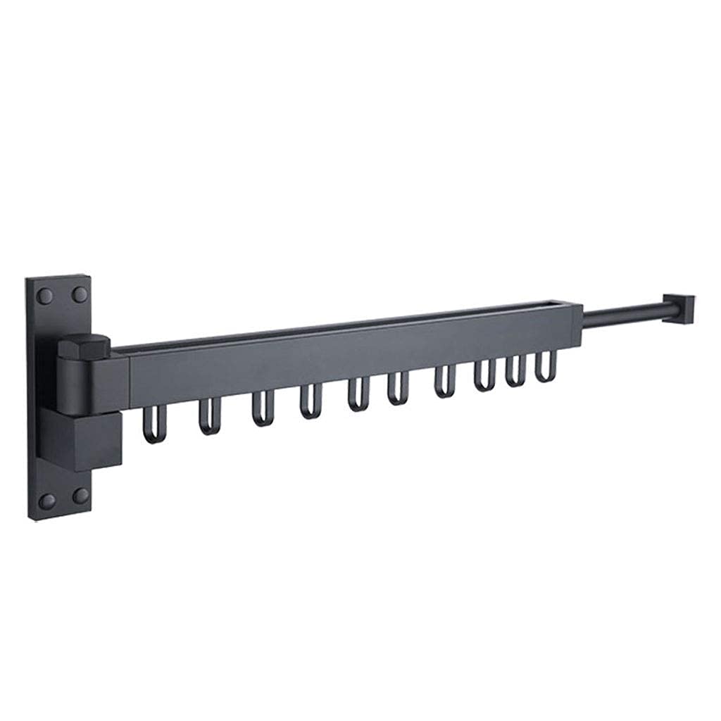 Étendoir à linge extensible pliable à fixation murale rotative pour salle de bain - Pour intérieur et balcon - Gain de place
