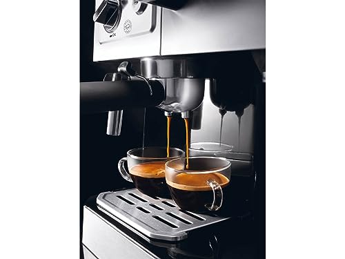 De\'Longhi Kombikaffeemaschine BCO 421.S – Kaffeemaschine mit Espresso-Siebträger und Filterkaffee-Funktion inkl. Milchaufschäumdüse, Glaskanne & Wasserfilter-System, 1 l, Edelstahl/Schwarz, single De\'Longhi Kombikaffeemaschine BCO 421.S – Kaffeemaschine mit Espresso-Siebträger und Filterkaffee-Funktion inkl. Milchaufschäumdüse, Glaskanne & Wasserfilter-System, 1 l, Edelstahl/Schwarz, single