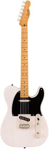 Squier Classic Vibe - Guitarra eléctrica Telecaster de los años 50, con 2 años de garantía, rubio blanco, diapasón de arce