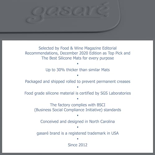 Image of GASARE, Set of 2, Extra Large, Thick, Silicone Mats for Kitchen Counter, Heat Resistant Mats, Countertop Protector, Non-Slip, Easy to Clean, 25 x 17 Inches x 1.4mm, Gray