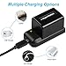Kicteck Video Digital Camera Camcorder Travel Charger and 3.7V 2000mAh NP-FV5 Plus Li-ion Rechargeable Battery