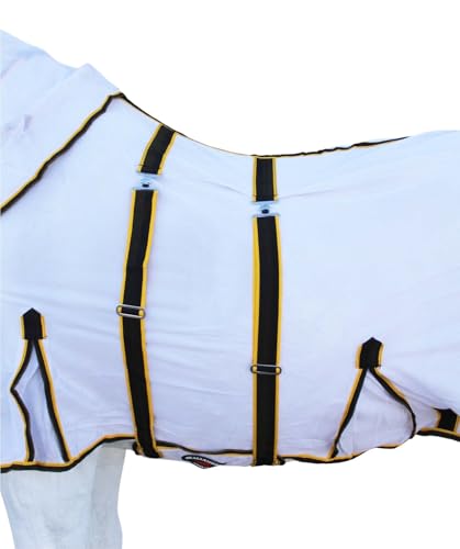 Image of Challenger Horse Light Scrim Summer Spring Airflow Mesh Fly Sheet Neck White 73152