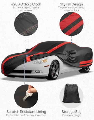 Image of JOYTUTUS Outdoor Car Cover for 2005-2013 Corvette C6 Stingray Z06 Z51