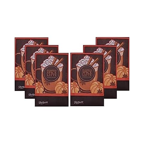 FloralSimplicity Pumpkin Spice Latte Scented Sachets Pack of 6, Fall & Winter - Long-Lasting Scented Bags, Home Fragrance, Air Freshener & Deodorizer for Closet, Room, Drawer, or Cars, Made in USA Cover
