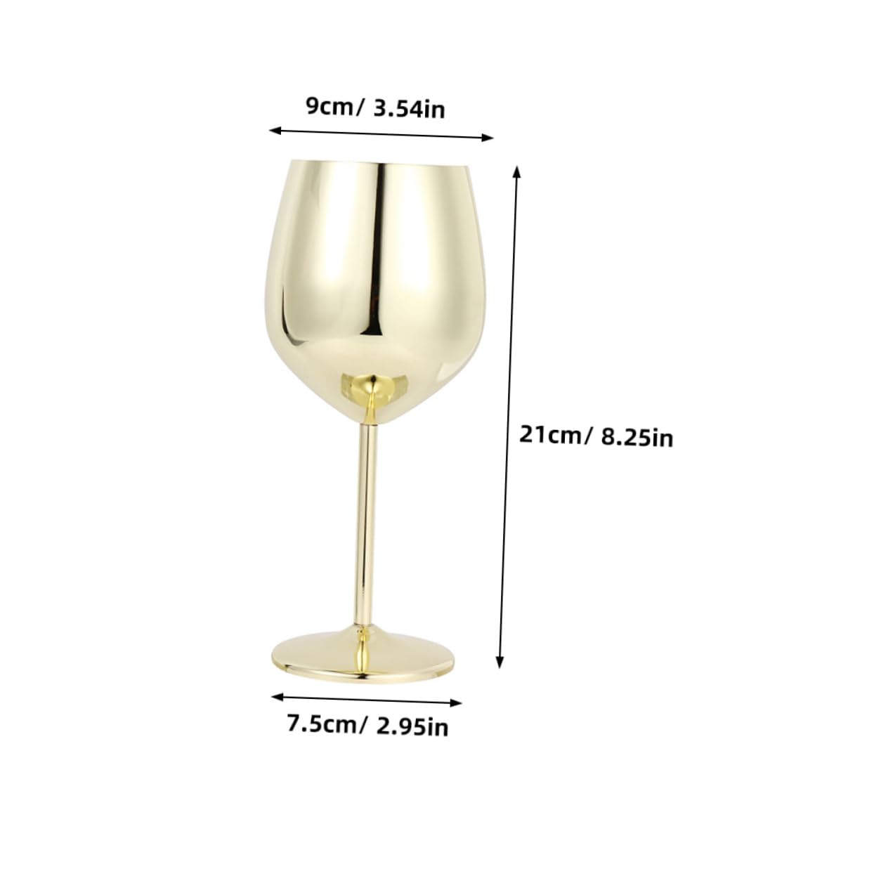 HEALLILY 2pcs Unbreakable Stainless Steel Wine Goblets Elegant Cocktail Cups Liquor Glasses for Home Bar Party Use Classic Design